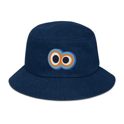 embroidered denim bucket hat